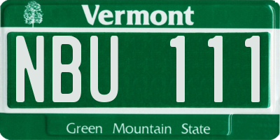 VT license plate NBU111