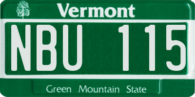 VT license plate NBU115
