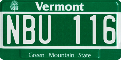 VT license plate NBU116