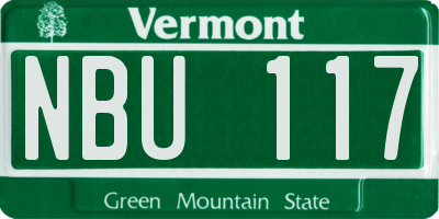 VT license plate NBU117