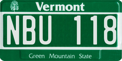 VT license plate NBU118