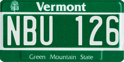 VT license plate NBU126