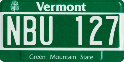 VT license plate NBU127