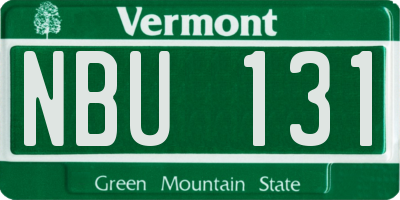 VT license plate NBU131