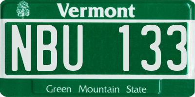 VT license plate NBU133