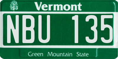 VT license plate NBU135