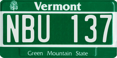 VT license plate NBU137