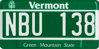 VT license plate NBU138