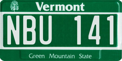 VT license plate NBU141