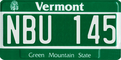 VT license plate NBU145