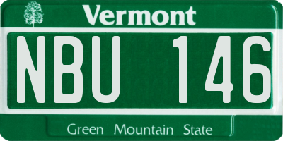 VT license plate NBU146