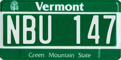 VT license plate NBU147