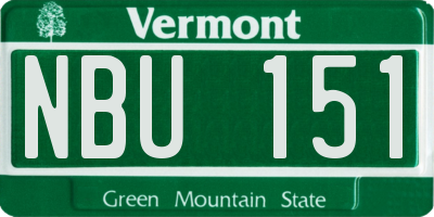 VT license plate NBU151