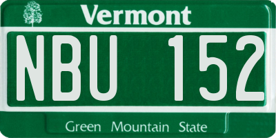 VT license plate NBU152
