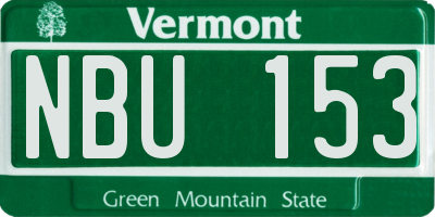 VT license plate NBU153