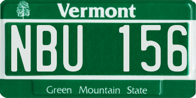 VT license plate NBU156
