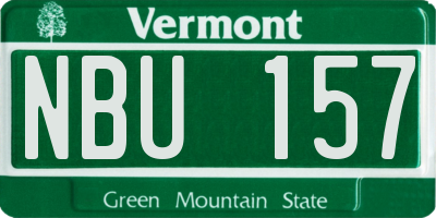 VT license plate NBU157