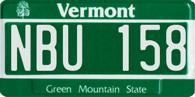 VT license plate NBU158