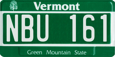 VT license plate NBU161