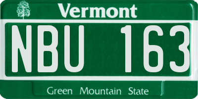 VT license plate NBU163