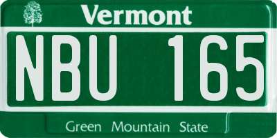 VT license plate NBU165