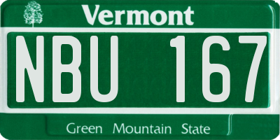 VT license plate NBU167