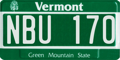VT license plate NBU170