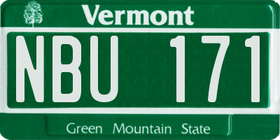 VT license plate NBU171