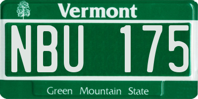VT license plate NBU175