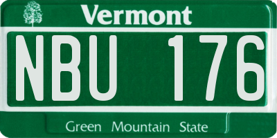 VT license plate NBU176