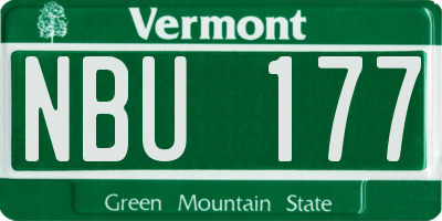 VT license plate NBU177