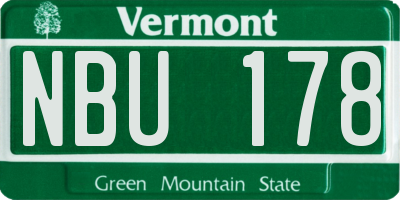 VT license plate NBU178