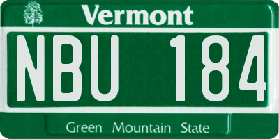 VT license plate NBU184