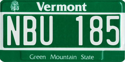VT license plate NBU185