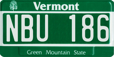 VT license plate NBU186
