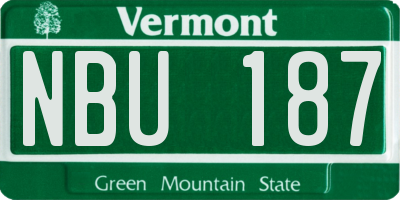 VT license plate NBU187