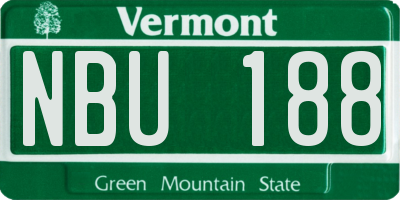 VT license plate NBU188