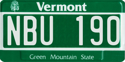 VT license plate NBU190