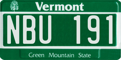 VT license plate NBU191