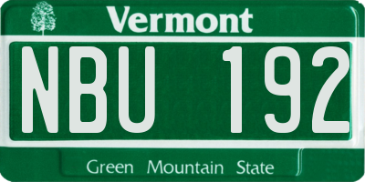 VT license plate NBU192