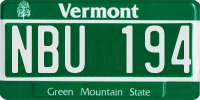 VT license plate NBU194