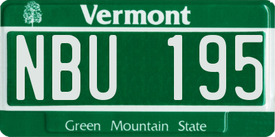 VT license plate NBU195