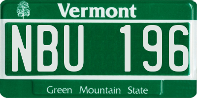 VT license plate NBU196