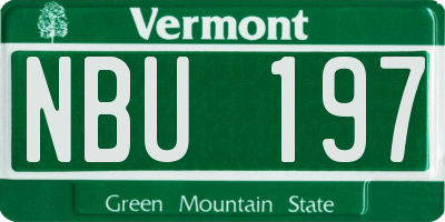 VT license plate NBU197