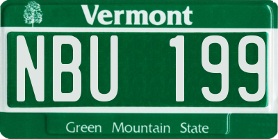 VT license plate NBU199