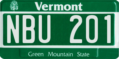 VT license plate NBU201