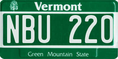 VT license plate NBU220