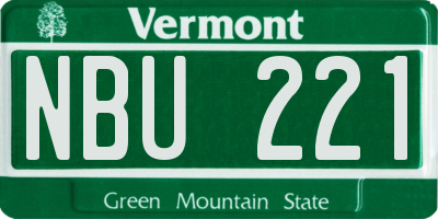 VT license plate NBU221