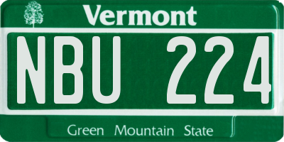 VT license plate NBU224