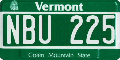 VT license plate NBU225